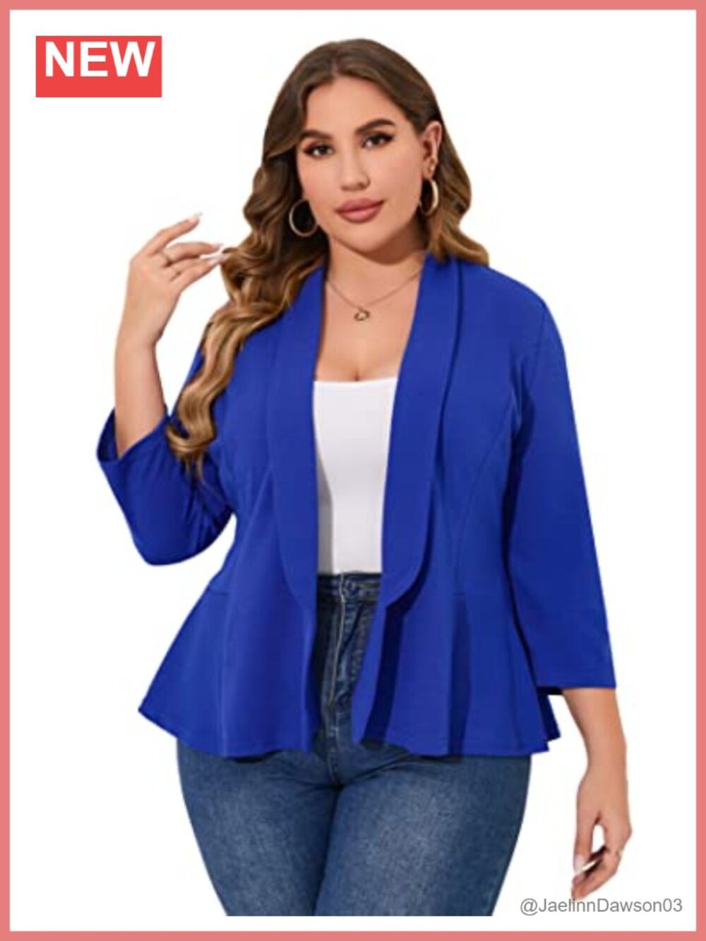 Women Plus Size Casual Blazer Open Front Long Sleeve Work Office Cardigan